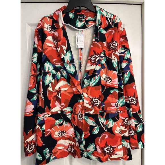 Simply‎ Emma 3X Blazer Red Floral Jacket NWT Career Woman - Picture 1 of 13